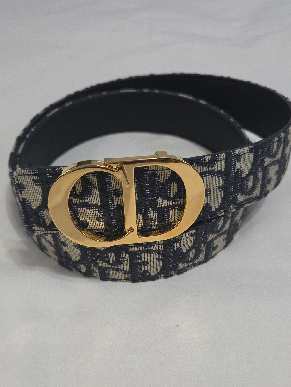 Dior Oblique Canvas Belt Gold CD Buckle  Black Reversible